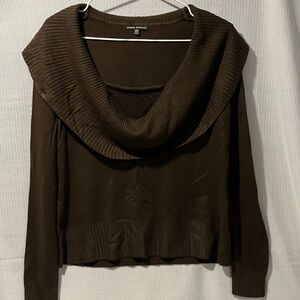 Debbie Morgan Dark Brown Cowl Neck Sweater (item # 1073)